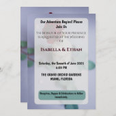 Elegant Red Floral Wedding Invitation 招待状 (正面/裏面)