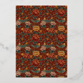 Elegant Red Floral Wedding Invitation 箔招待状 (裏面)