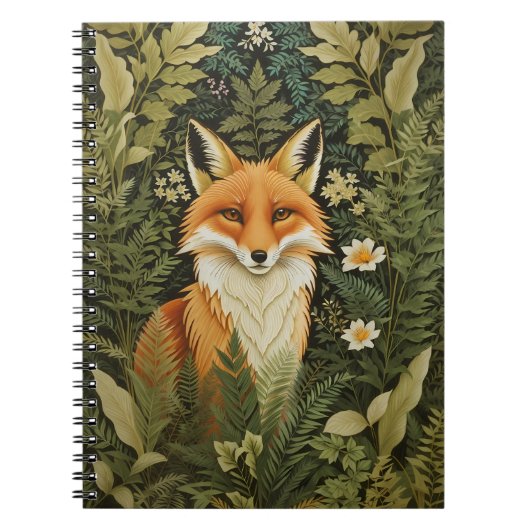 Elegant Red Fox And Green Foliage ノートブック (正面)