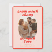 Elegant Red Funny Family Kids Photo Christmas シーズンカード (正面)