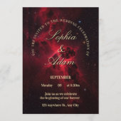 Elegant Red Galaxy Wedding Invitation 招待状 (正面)