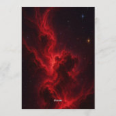 Elegant Red Galaxy Wedding Invitation 招待状 (裏面)