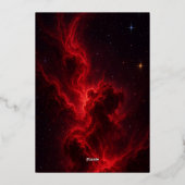 Elegant Red Galaxy Wedding Invitation 箔招待状 (裏面)