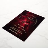 Elegant Red Galaxy Wedding Invitation 箔招待状 (回転した状態)