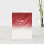 Elegant Red & Gold Abstract Folded Christmas Invit 招待状 (正面)