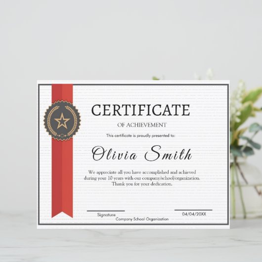  Elegant Red & Gold Achievement Award for Staff (スタンド正面)