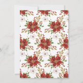 Elegant Red & Gold Floral Unicorn Birthday Party 招待状 (裏面)