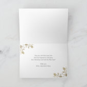 Elegant Red Gold Holly Poinsettia Photo Christmas シーズンカード (内部)