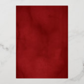 Elegant Red Gold Leaf Wreath Quinceanera 箔招待状 (裏面)