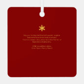 Elegant Red & Gold Merry Christmas Family Photo -  メタルオーナメント (裏面)