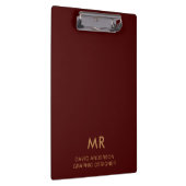 Elegant Red Gold Monogram Logo clipboard クリップボード (右)