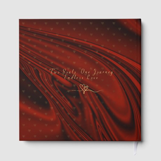 Elegant Red & Gold Wedding  Personalized ゲストブック (裏面)