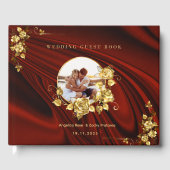 Elegant Red & Gold Wedding  Personalized ゲストブック (正面)