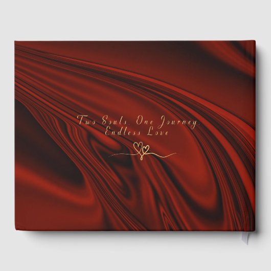 Elegant Red & Gold Wedding  Personalized ゲストブック (裏面)