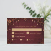 Elegant red gothic halloween Wedding RSVP Card (スタンド正面)