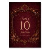Elegant Red Gothic Halloween Wedding Table number テーブルナンバー (裏面)