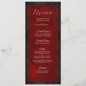 Elegant red Gothic Wedding Menu メニュー (正面)