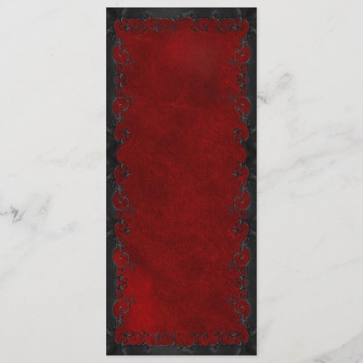 Elegant red Gothic Wedding Menu メニュー (裏面)