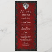 Elegant red Gothic Wedding Menu メニュー (正面)