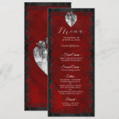 Elegant red Gothic Wedding Menu メニュー (正面/裏面)