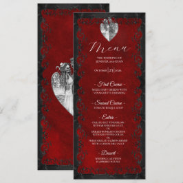 Elegant red Gothic Wedding Menu メニュー