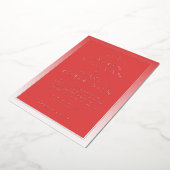 Elegant Red Gradient Wedding Invitation 箔招待状 (回転した状態)