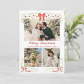 Elegant Red Green Christmas Photo Holiday Card シーズンカード (スタンド正面)