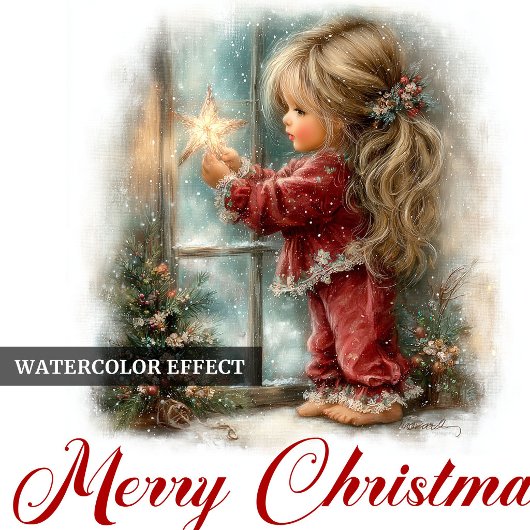 Elegant Red Green Festive Winter Scene Napkins