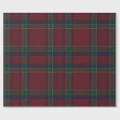 Elegant Red Green Gold Tartan Christmas ラッピングペーパー (フラット)