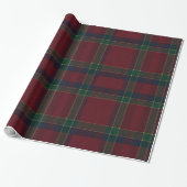 Elegant Red Green Gold Tartan Christmas ラッピングペーパー (アンロールド)