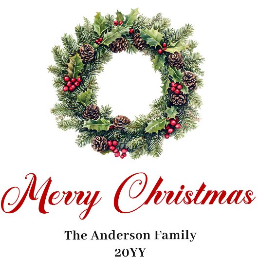 Elegant Red Green Plaid Christmas Wreath Napkins