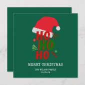 Elegant Red Green White Merry Christmas 招待状 (正面/裏面)