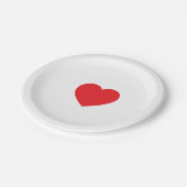 Elegant Red Heart 7 Inch Personalized Paper Plate ペーパープレート (アングル)