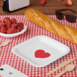 Elegant Red Heart 7" Sqr Personalized Paper Plate ペーパープレート<br><div class="desc">Celebrate love with this elegant 7" square personalized paper plate featuring a charming red heart design. Ideal for weddings,  anniversaries,  and romantic events,  it blends style with convenience. Customize with names or a special message to add a personal touch. Durable,  disposable,  and perfect for memorable gatherings.</div>