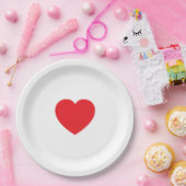 Elegant Red Heart 9 Inch Personalized Paper Plate ペーパープレート (パーティー)