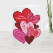 Elegant Red Heart Collage Valentine’s Day Card  シーズンカード (正面)