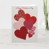 Elegant Red Heart Collage Valentine’s Day Card  シーズンカード (正面)