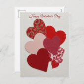 Elegant Red Heart Collage Valentine’s Day Card  シーズンポストカード (正面/裏面)