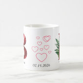 Elegant Red Heart Floral Letter B Initial Coffee  コーヒーマグカップ (中央)