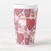 Elegant Red Heart Love Theme Valentine’s Day Gift カフェラテマグ (正面)