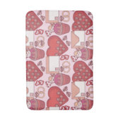 Elegant Red Heart Love Theme Valentine’s Day Gift バスマット (正面縦)