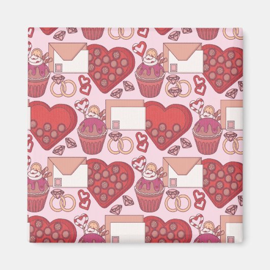 Elegant Red Heart Love Theme Valentine’s Day Gift マグネット (正面)