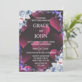 Elegant Red Heart Wedding  招待状 (スタンド正面)