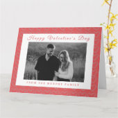 Elegant Red Hearts Happy Valentines Day 1 Photo  カード (黄色い花)