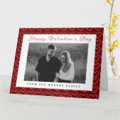 Elegant Red Hearts Happy Valentines Day 1 Photo カード (黄色い花)