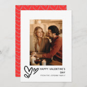 Elegant Red Hearts Happy Valentine's Day 1 Photo シーズンカード (正面/裏面)