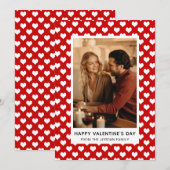 Elegant Red Hearts Happy Valentine's Day 1 Photo シーズンカード (正面/裏面)