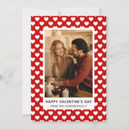 Elegant Red Hearts Happy Valentine's Day 1 Photo シーズンカード