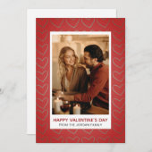Elegant Red Hearts Happy Valentine's Day 1 Photo シーズンカード (正面/裏面)