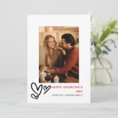 Elegant Red Hearts Happy Valentine's Day 1 Photo シーズンカード (スタンド正面)